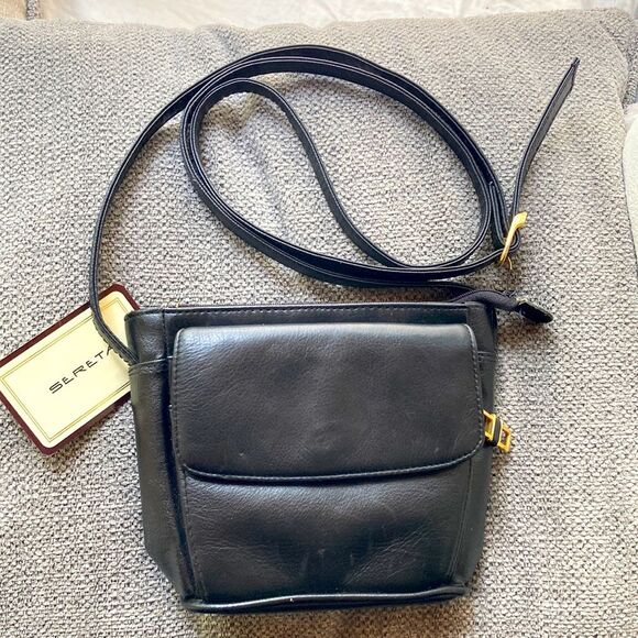 Crossbody Black Genuine Leather - Picture 1 of 11